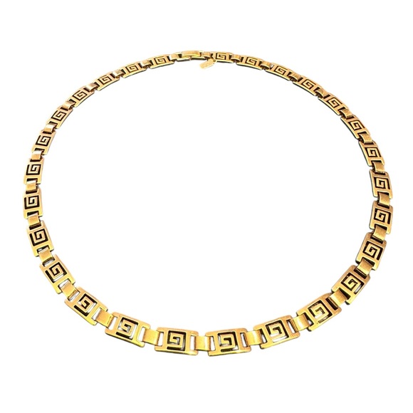 Vintage Jewelry - 306 Preowned Vintage Greek Design Necklace, Gold Plated